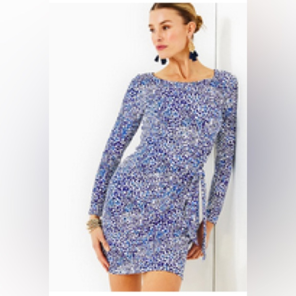 Blue Leopard Print Dress